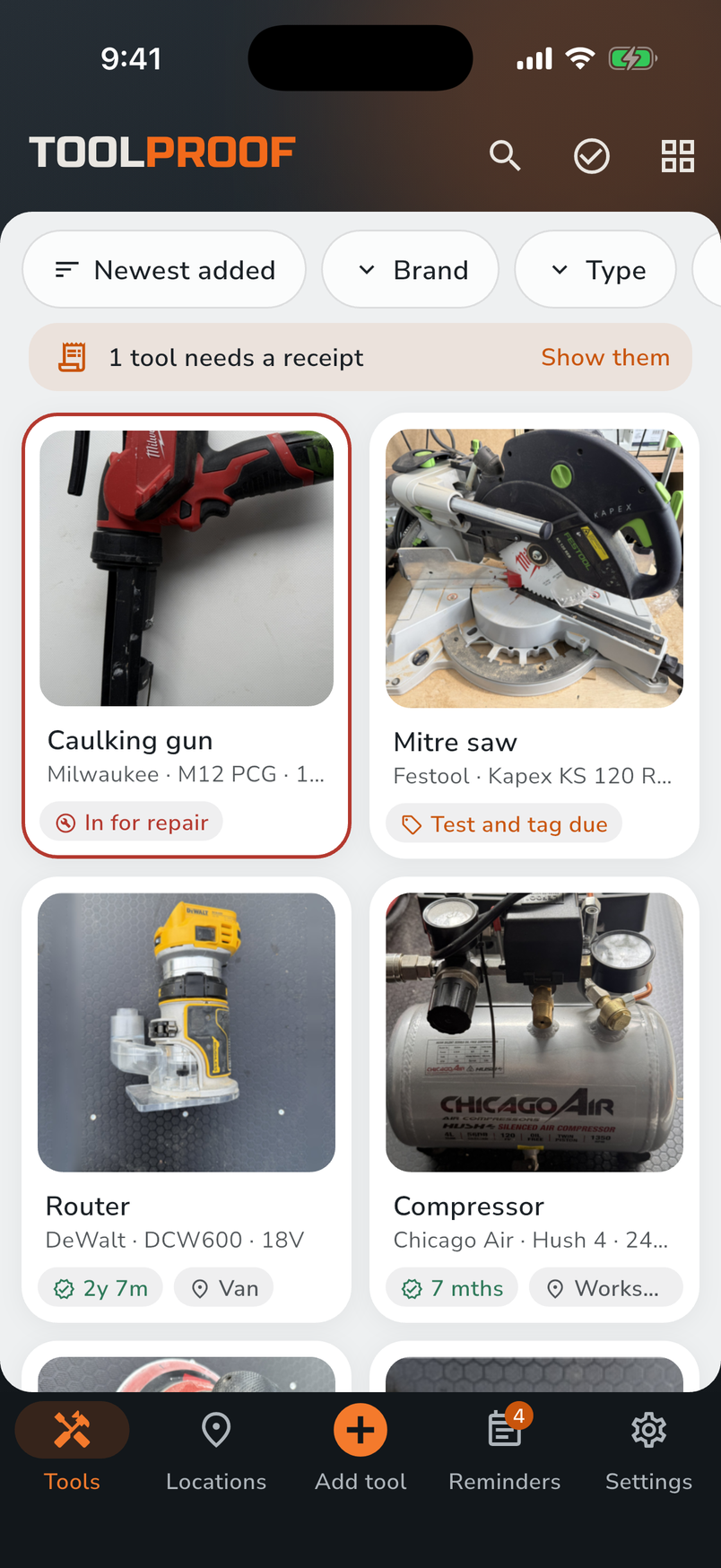 A list of tools in ToolProof